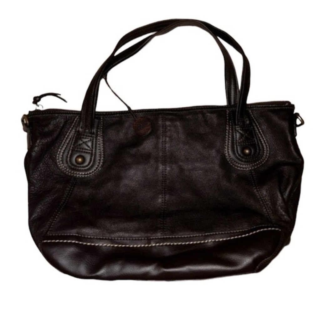 The Sak brown genuine leather medium size tote purse